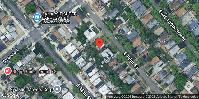 Aerial map of 1224 EAST 99 STREET, Brooklyn