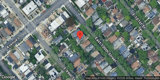 Aerial map of 1228 EAST 100 STREET, Brooklyn