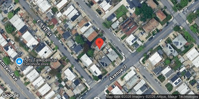 Aerial map of 1242 EAST 92 STREET, Brooklyn