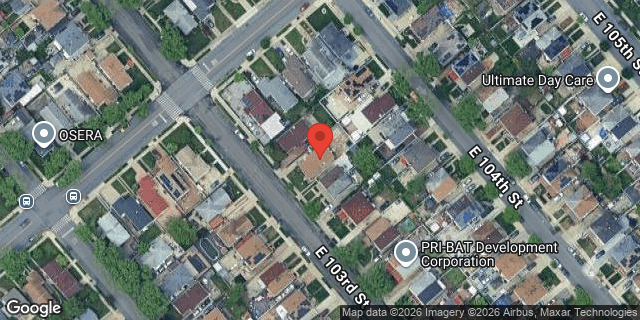 Aerial map of 1319 EAST 103 STREET, Brooklyn