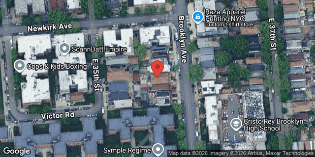 Aerial map of 1368 BROOKLYN AVENUE, Brooklyn