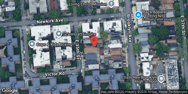 Aerial map of 617 EAST 35 STREET, Brooklyn