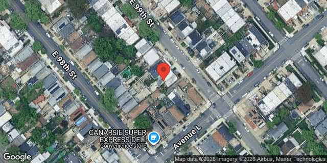 Aerial map of 1162 EAST 99 STREET, Brooklyn