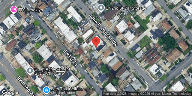 Aerial map of 1224 EAST 92 STREET, Brooklyn