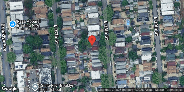 Aerial map of 630 EAST 38 STREET, Brooklyn
