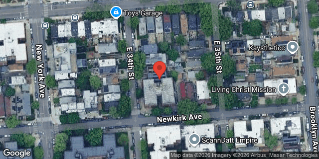 Aerial map of 649A EAST 34 STREET, Brooklyn