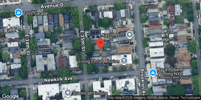 Aerial map of 585 EAST 35 STREET, Brooklyn