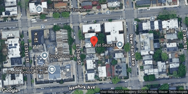 Aerial map of 411 EAST 32 STREET, Brooklyn