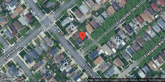 Aerial map of 1321 EAST 105 STREET, Brooklyn