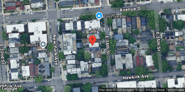 Aerial map of 642 EAST 34 STREET, Brooklyn