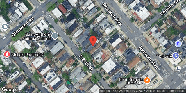 Aerial map of 733 EAST 89 STREET, Brooklyn
