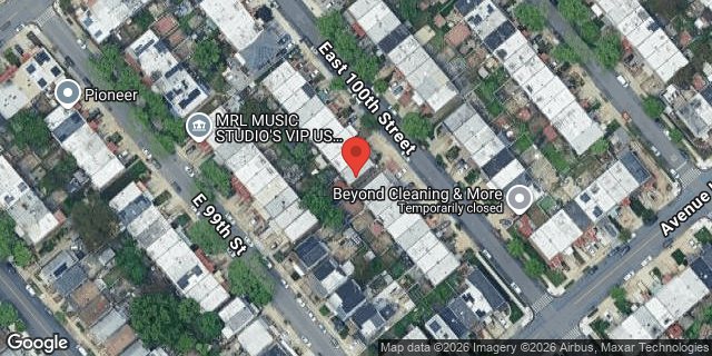 Aerial map of 1152 EAST 100 STREET, Brooklyn