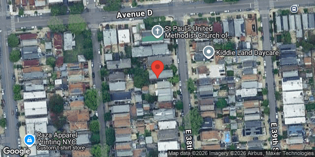 Aerial map of 592 EAST 38 STREET, Brooklyn
