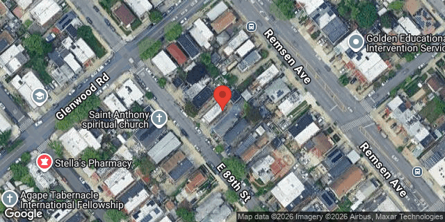 Aerial map of 721 EAST 89 STREET, Brooklyn