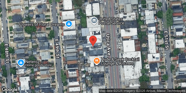 Aerial map of 1296 UTICA AVENUE, Brooklyn