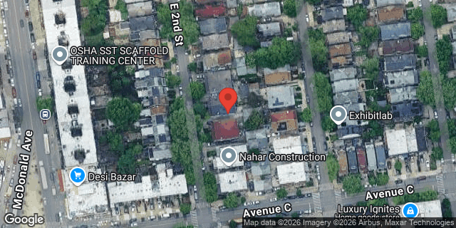Aerial map of 421 EAST 2 STREET, Brooklyn