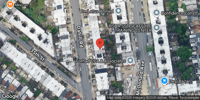 Aerial map of 257 DAHILL ROAD, Brooklyn