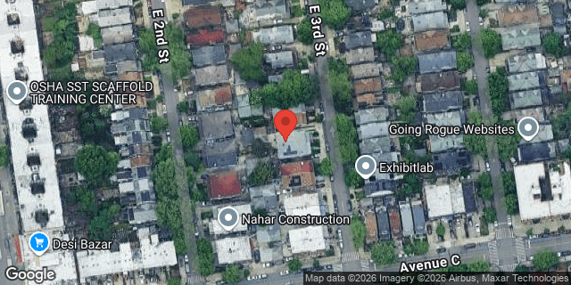 Aerial map of 432 EAST 3 STREET, Brooklyn