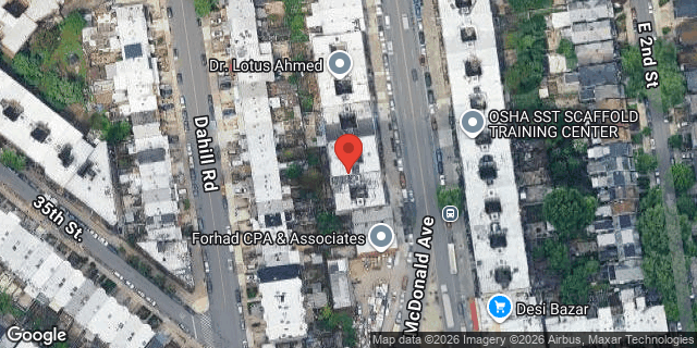Aerial map of 534 MCDONALD AVENUE, Brooklyn