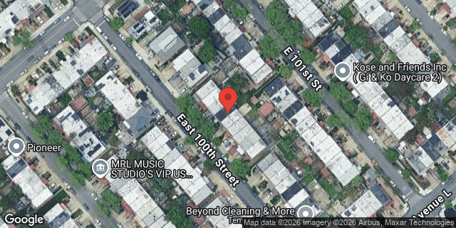 Aerial map of 1139 EAST 100 STREET, Brooklyn