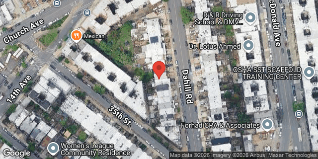 Aerial map of 242 DAHILL ROAD, Brooklyn
