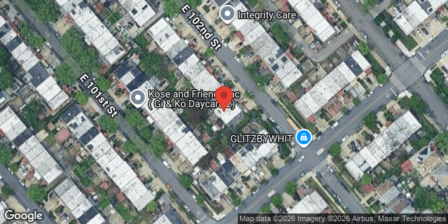 Aerial map of 1168 EAST 102 STREET, Brooklyn