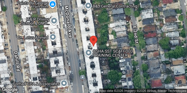 Aerial map of 523 MCDONALD AVENUE, Brooklyn