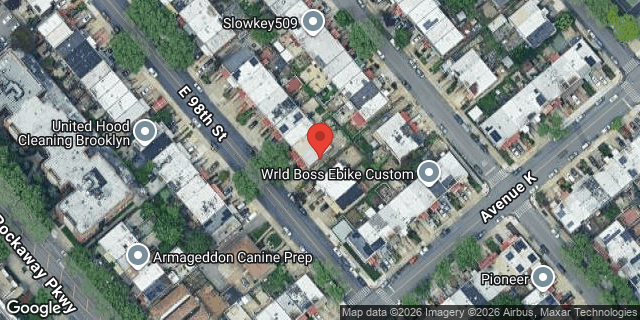 Aerial map of 1263 EAST 98 STREET, Brooklyn