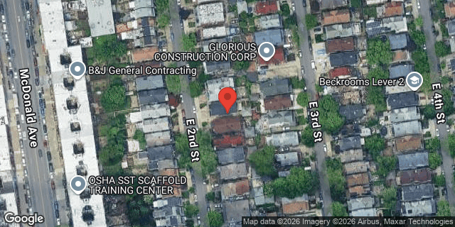 Aerial map of 389 EAST 2 STREET, Brooklyn
