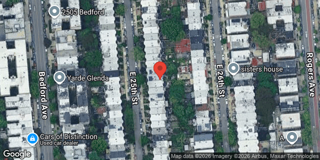 Aerial map of 341 EAST 25 STREET, Brooklyn