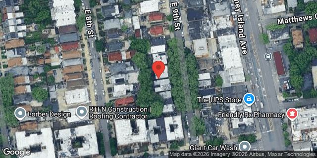 Aerial map of 272 EAST 9 STREET, Brooklyn