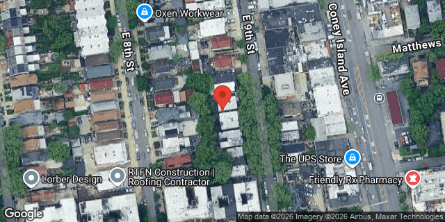 Aerial map of 268 EAST 9 STREET, Brooklyn