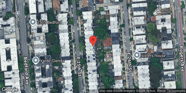 Aerial map of 333 EAST 25 STREET, Brooklyn