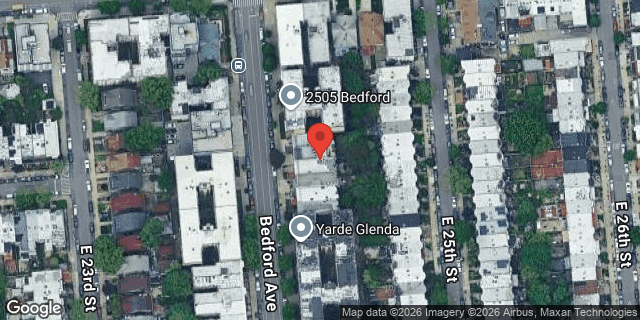 Aerial map of 2513 BEDFORD AVENUE, Brooklyn