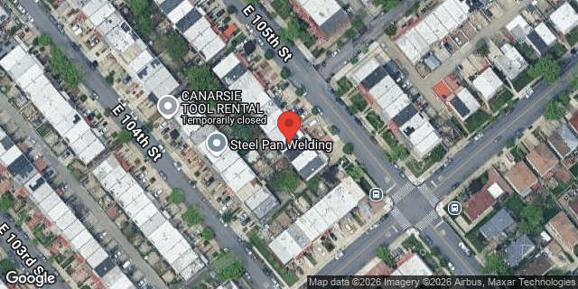 Aerial map of 1166 EAST 105 STREET, Brooklyn