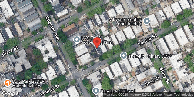 Aerial map of 96 LOUISA STREET, Brooklyn