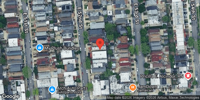 Aerial map of 711 EAST 52 STREET, Brooklyn