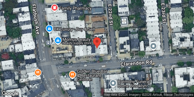 Aerial map of 2187 CLARENDON ROAD, Brooklyn