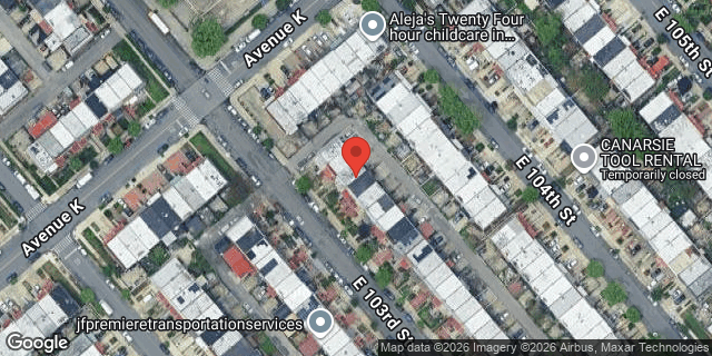 Aerial map of 1123 EAST 103 STREET, Brooklyn