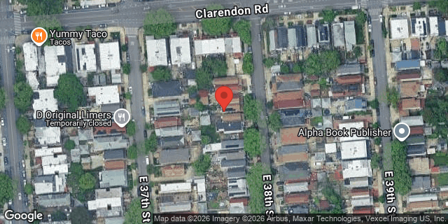 Aerial map of 506 EAST 38 STREET, Brooklyn