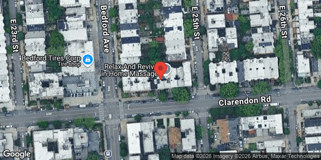 Aerial map of 2413 CLARENDON ROAD, Brooklyn