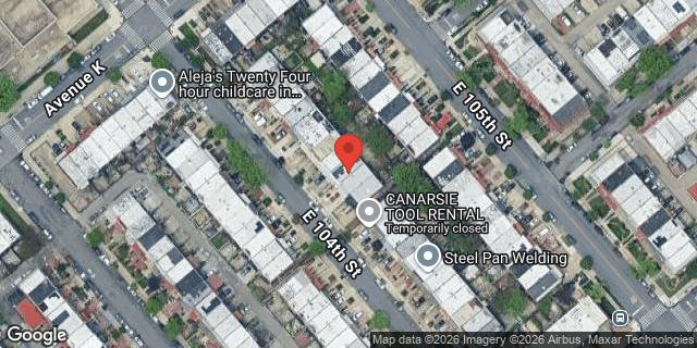 Aerial map of 1135 EAST 104 STREET, Brooklyn