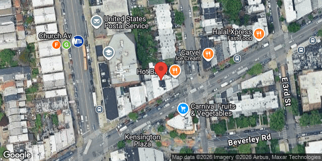 Aerial map of 123 CHURCH AVENUE, Brooklyn