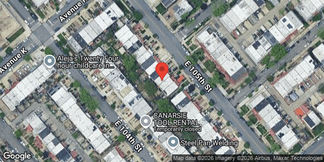 Aerial map of 1138 EAST 105 STREET, Brooklyn