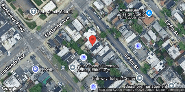 Aerial map of 1136 EAST 98 STREET, Brooklyn