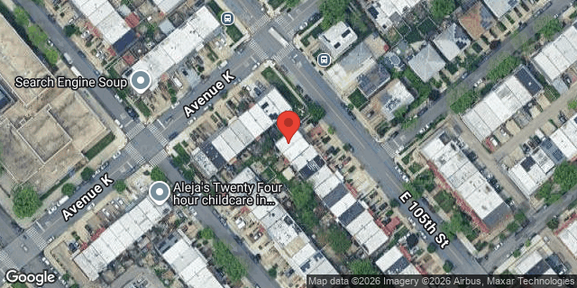 Aerial map of 1114 EAST 105 STREET, Brooklyn