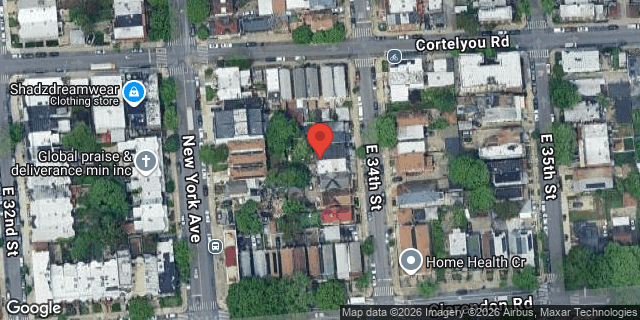 Aerial map of 516 EAST 34 STREET, Brooklyn