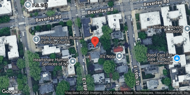 Aerial map of 293 EAST 18 STREET, Brooklyn