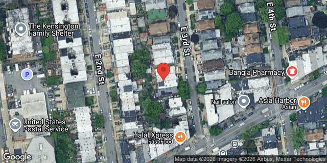 Aerial map of 316 EAST 3 STREET, Brooklyn