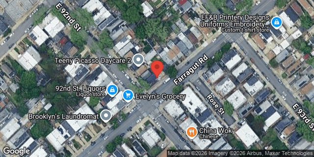 Aerial map of 1017 EAST 92 STREET, Brooklyn
